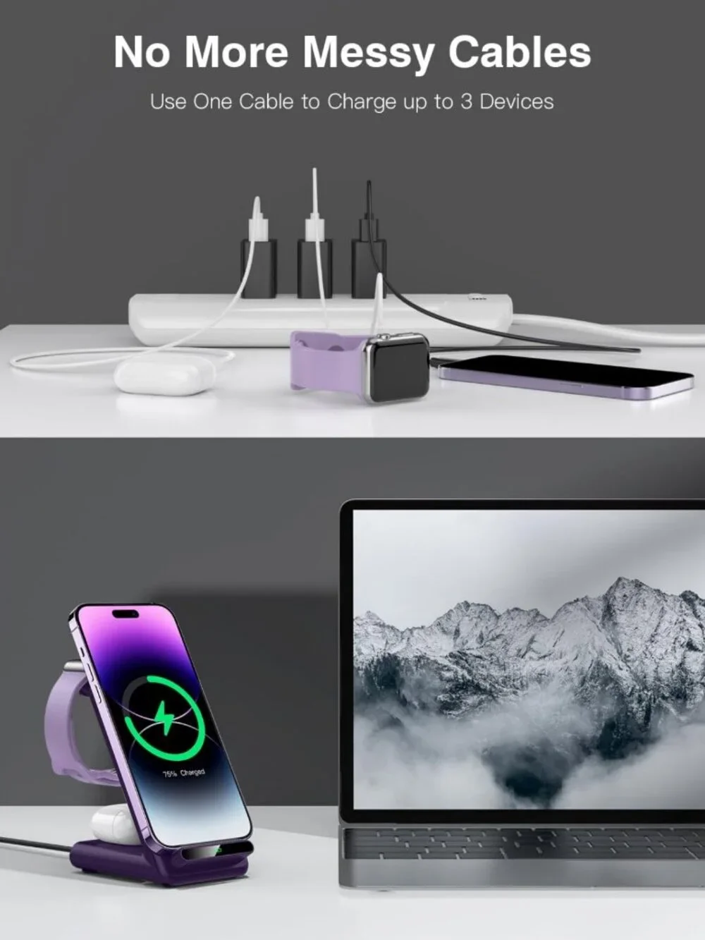 3-in-1 Wireless Charging Station for Apple Devices | Fast Charger for iPhone